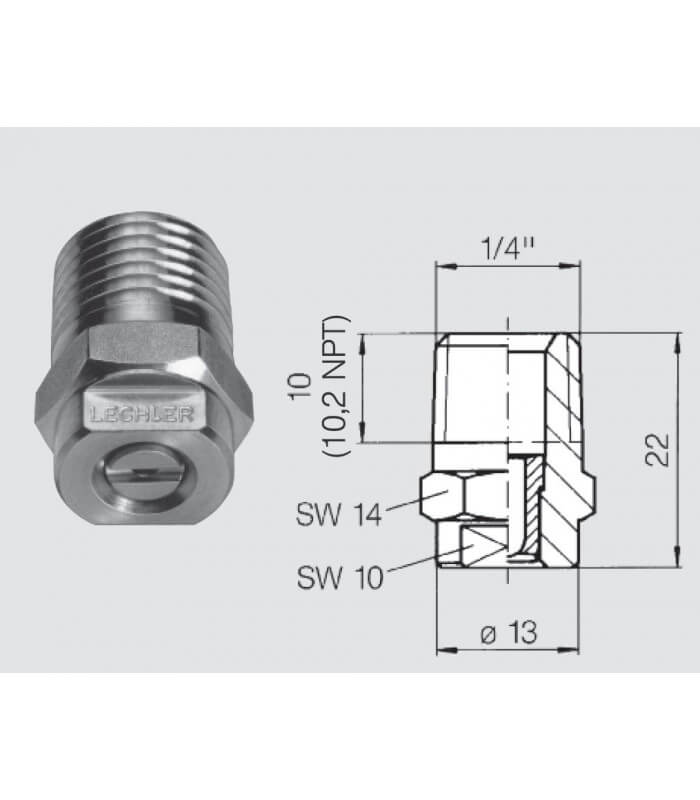 Buse de canalisation rotative 1/4F - calibre - 08 - HP Concept