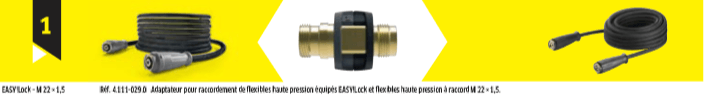 pression Coupleurs Adapter EASY Lock Adaptateur 2 EASY Lock M 22 x